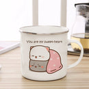 Axyaa Cute Animal Enamel Cup Breakfast Mug Set