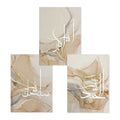 Axyaa Allahu Akbar Beige Gold Marble Canvas Wall Art Print - Set of 3