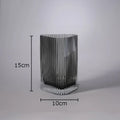 Axyaa Relief Stripe Glass Vase: Modern Minimalism Decor for Flowers, Desk, and Crafts
