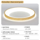 Axyaa Wood Grain LED Ceiling Light for Dining Room, Living Room, Bedroom & Study