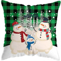 Axyaa Green Plaid Christmas Pillow Cover - Festive Home Decor