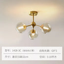 Axyaa Amber Glass Ceiling Chandelier: Nordic Suspension Pendant Light