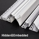 Axyaa Top Corner LED Profile: Ceiling Recessed Gypsum Hidden Channel Linear Bar Strip Lights