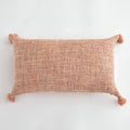 Orange Linen Tassels Cushion Cover by Axyaa: Decorative Pillow for Living Room, Bed, Sofa