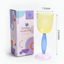 Axyaa Burgundy Colored Goblet Glass Wine Glass Cup for Drinkware Lovers