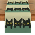 Black Cat Silhouette Table Runner by Axyaa: Halloween Party Decor & Dresser Table Accent