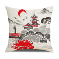 Axyaa New Chinese Style Linen Pillowcase - Ink Landscape Digital Printing