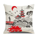 Axyaa New Chinese Style Linen Pillowcase - Ink Landscape Digital Printing
