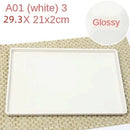Axyaa Melamine European Rectangle Plate Set Glossy Wood Grain Finish