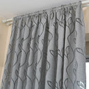 Axyaa Grey Leaf Jacquard Curtains - Designer Home Decor for Living Room