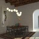 Axyaa Luxury Pendant Light: Necklace Shape Chandelier with White Glass Ball