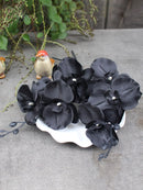 Axyaa Black Butterfly Orchid Silk Cloth Artificial Flower Home Decoration