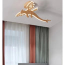 Axyaa Cartoon Dinosaur Wood Chandelier for Children's Room, Nordic Style Boy's Bedroom Light