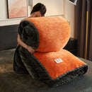 Axyaa Black Gold Milk Fleece Solid Color Quilt Cover - Single Piece, Winter Thickened, Warm