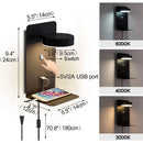 Axyaa Modern LED Wall Lamp with USB Charging Port and Switch, 9W Art Lighting