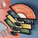 Axyaa Ceramic Sushi Snack Plate Hand-painted Japanese Fan-shaped Dumpling Dish