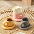 Axyaa Splash Ink Ceramic Mug with Saucer, 400ml