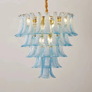 Axyaa Glass Petal Chandelier: Modern Multi-Tier Pendant Lamp for Dining Room, Bedroom, and Kitchen