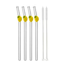 Axyaa Glass Straws - Lemon Shaped Eco-Friendly Smoothie Cocktail Bar Accessories