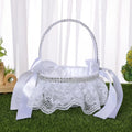 Axyaa Lace Decor Bridesmaid Flower Girl Baskets Rustic Wedding Ceremony Decor
