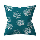 Teal Blue Green Floral Stripe Geometric Pillowcase by Axyaa for Home Decor