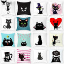 Axyaa Black Cat Pillowcase 45*45 Sofa Car Home Decor Cushion Cover