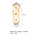Axyaa Marble Wall Lamp LED Sconce Copper Accent Art Deco Light