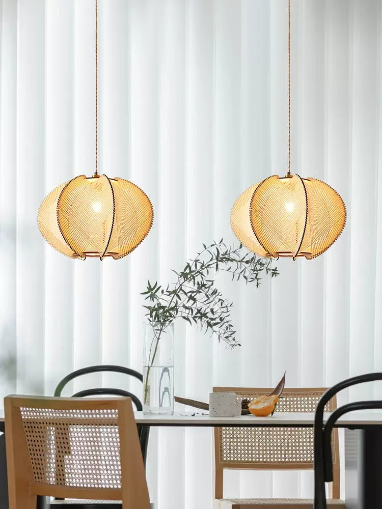 Axyaa Wabi Sabi Pendant Lights: Rustic Hemp Rope Wood Chandelier for Living Room & Bedroom