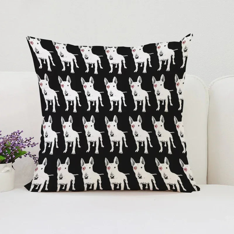 Bull Terrier Art Anime Pillow Cover 40x40 Axyaa Home Decor Throw Pillow