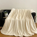Axyaa Solid Color Jacquard Coral Fleece Blanket | Winter Thickened Small Blanket