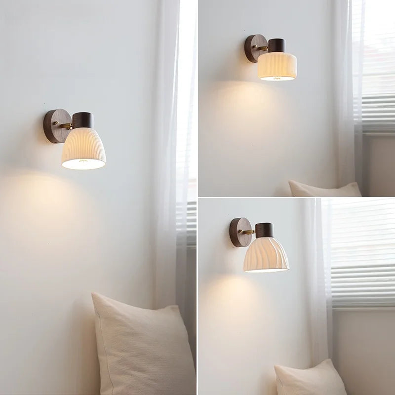 Axyaa White Ceramic LED Wall Lamp for Living Room, Bathroom, Stair Light