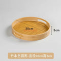 Solid Wood Dining Set for Japanese Restaurant by Axyaa – Round Plate, Tea & Water Plate, Fruit Plate, Bread Tray