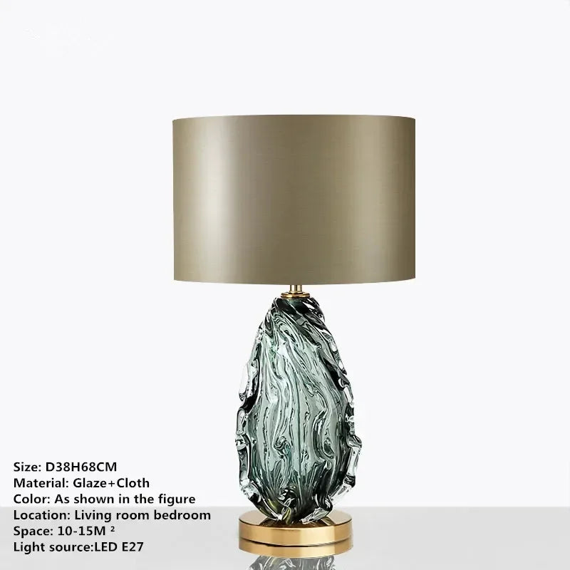 Axyaa Nordic Modern Glaze Table Lamp for Living Room, Bedroom, Hotel - LED Desk Light