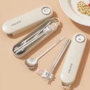 Axyaa Kids Stainless Steel Cartoon Tableware Set with Chopsticks Holder