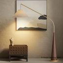 Axyaa Modern Hardwood Fishing Floor Lamp in Log Color