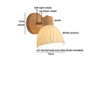 Axyaa Ceramic Wood LED Wall Light Interior Fixture for Living Room Kitchen