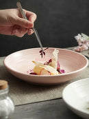 Axyaa 12-inch Ceramic Deep Plate for Dining, Soup, Salad - High-End Tableware