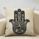 Axyaa Hamsa Cushion Cover, Mandala Sofa Pillow Case, 45x45cm
