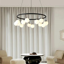 Axyaa Cherry Pendant Light - White Glass Chandelier for Living Room & Dining Table