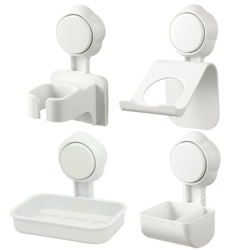 Axya Suction Soap Box Bathroom Shelf - Creative Drain Wall Hanging No Holes