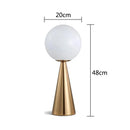 Axyaa Glass Ball Table Lamp with Creative Brass Cone Design