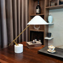 Axyaa Modern White Marble Table Lamp House Decor Dimmable Study Desk Light