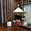 Modern White Marble Table Lamp by Axyaa: Dimmable Study Desk Lamp for Bedroom & Living Room