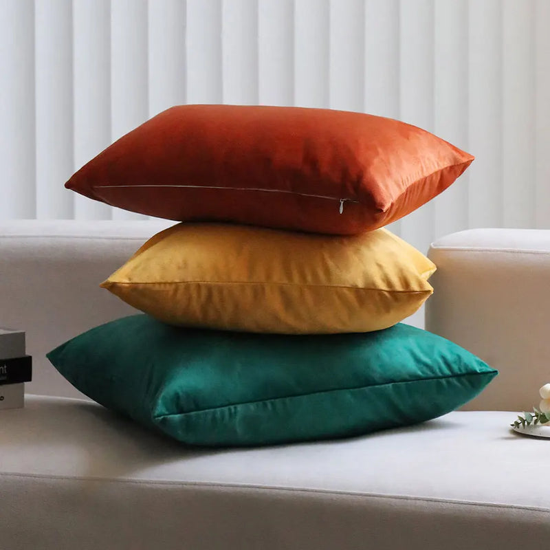 Axyaa Velvet Cushion Cover Soft Sofa Pillowcase for Living Room Bedroom