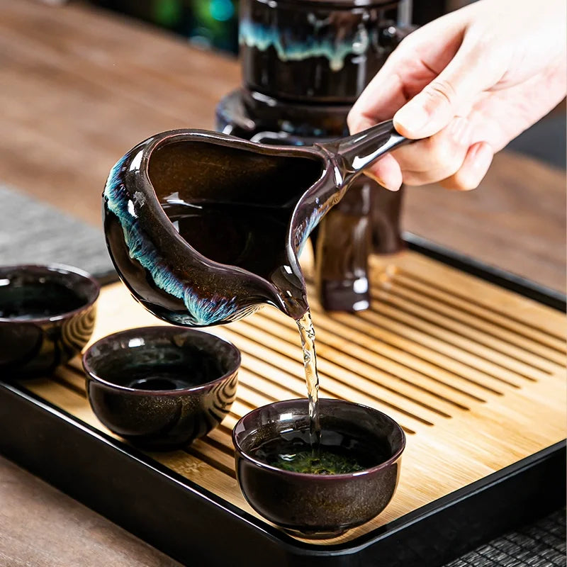 Axya Chinese Tea Set: 8-Piece High-Grade Kung Fu Bone - Teapot and Cup Set