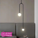 Axyaa Modern Glass Ball Double Head Pendant Light Fixture