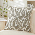Axyaa Olive Green Yellow Floral Embroidery Pillow Cover 45x45cm Square Home Decoration