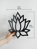 Axyaa Crystal Corner Shelf: Black Wood Wall Shelves for Essential Oils & Witchy Decor