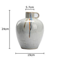 Axyaa Striped Ceramic Vase: Creative Fluid Florals Room Decor