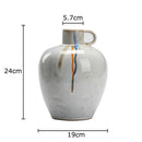 Axyaa Striped Ceramic Vase: Creative Fluid Florals Room Decor